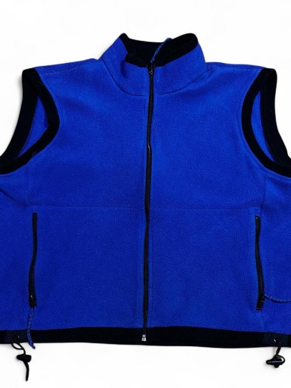 REI Royal Blue Fleece Zip Vest with Black Trim